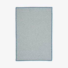 Outdoor Houndstooth Rectangle Area Rug - Sea Blue