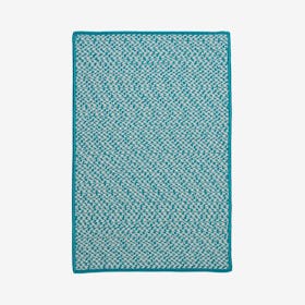 Outdoor Houndstooth Rectangle Area Rug - Turquoise