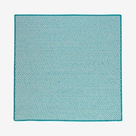 Outdoor Houndstooth Square Area Rug - Turquoise