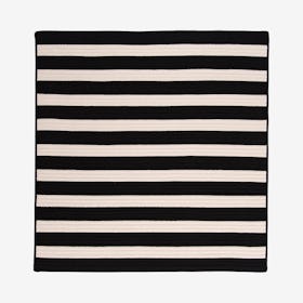 Stripe It Square Area Rug - Black / White