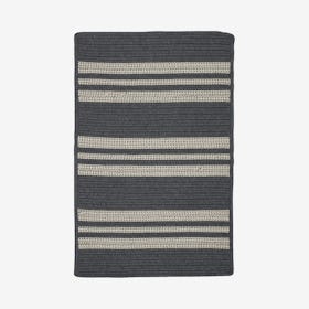 Sunbrella Southport Stripe Area Rug - Granite