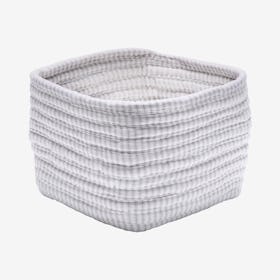 Ticking Shelf Storage Square Basket - Grey