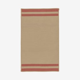 Denali End Stripe Area Rug - Brick Red