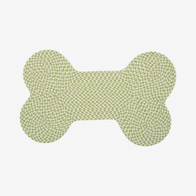 Dog Bone Houndstooth Bright Rug - Lime