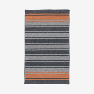 Frazada Stripe Area Rug - Charcoal / Orange