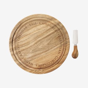 Rustic Farmhouse Rounded Cheese Board & Knife