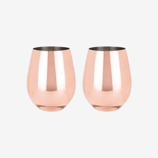 Stemless Wine Glasses - Copper - Set of 2