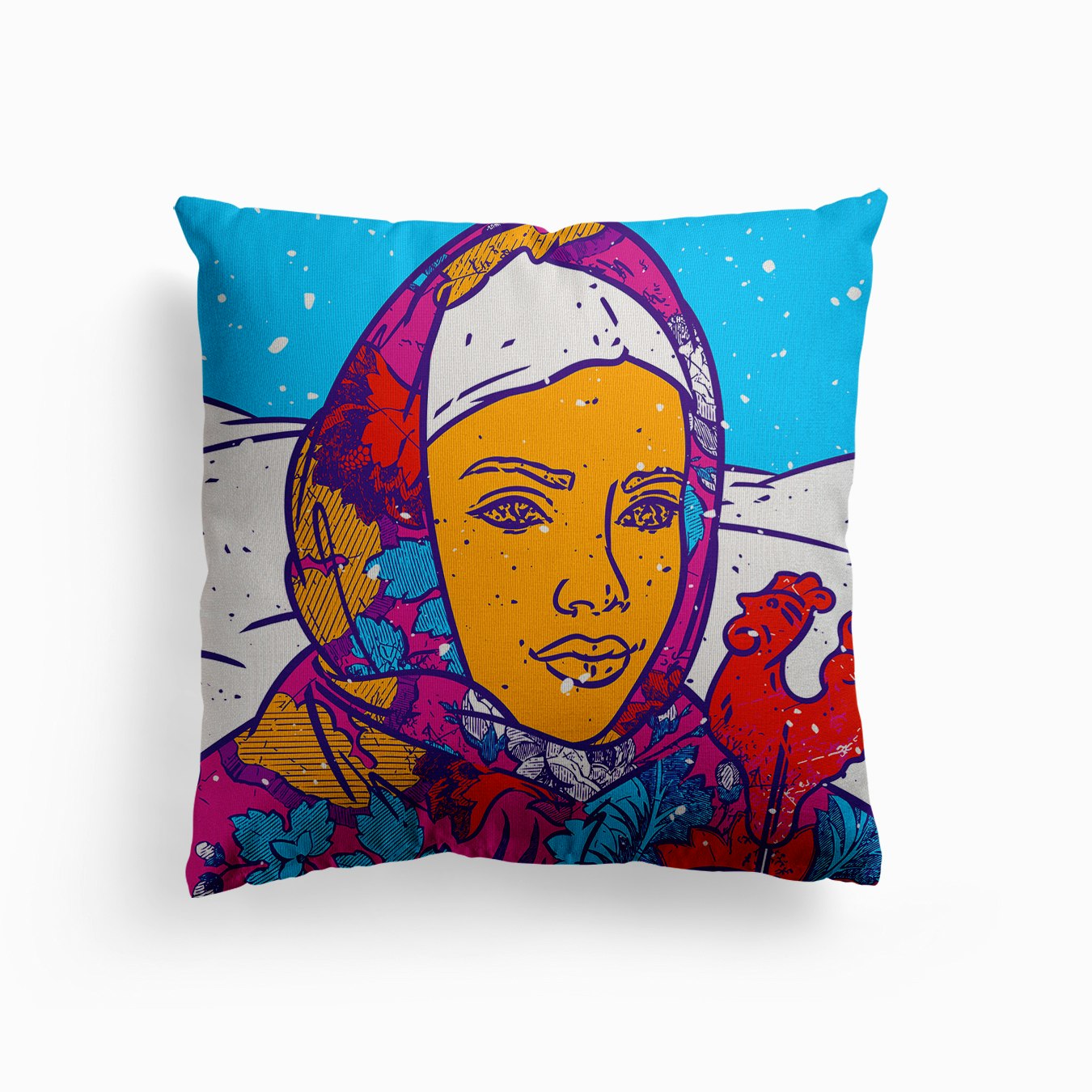 Russian Beauty Canvas Cushion by Evgenia Chuvardina