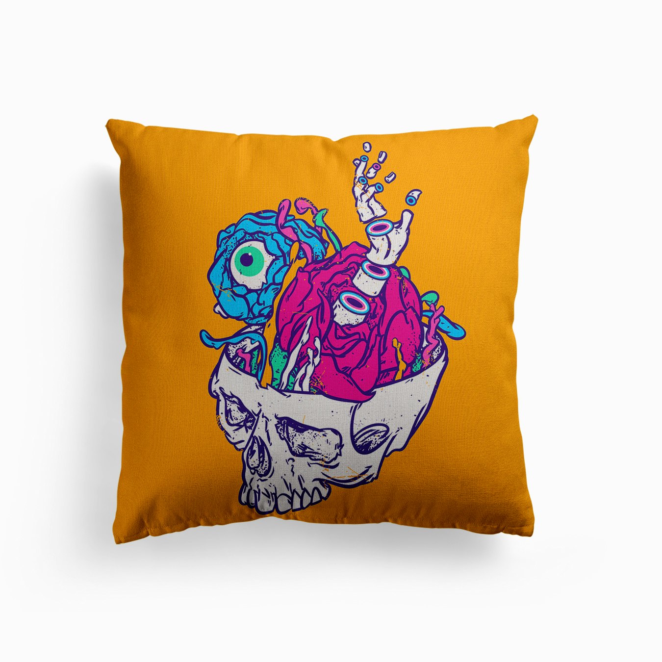 New Life Of Yoricks Skull Canvas Cushion by Evgenia Chuvardina