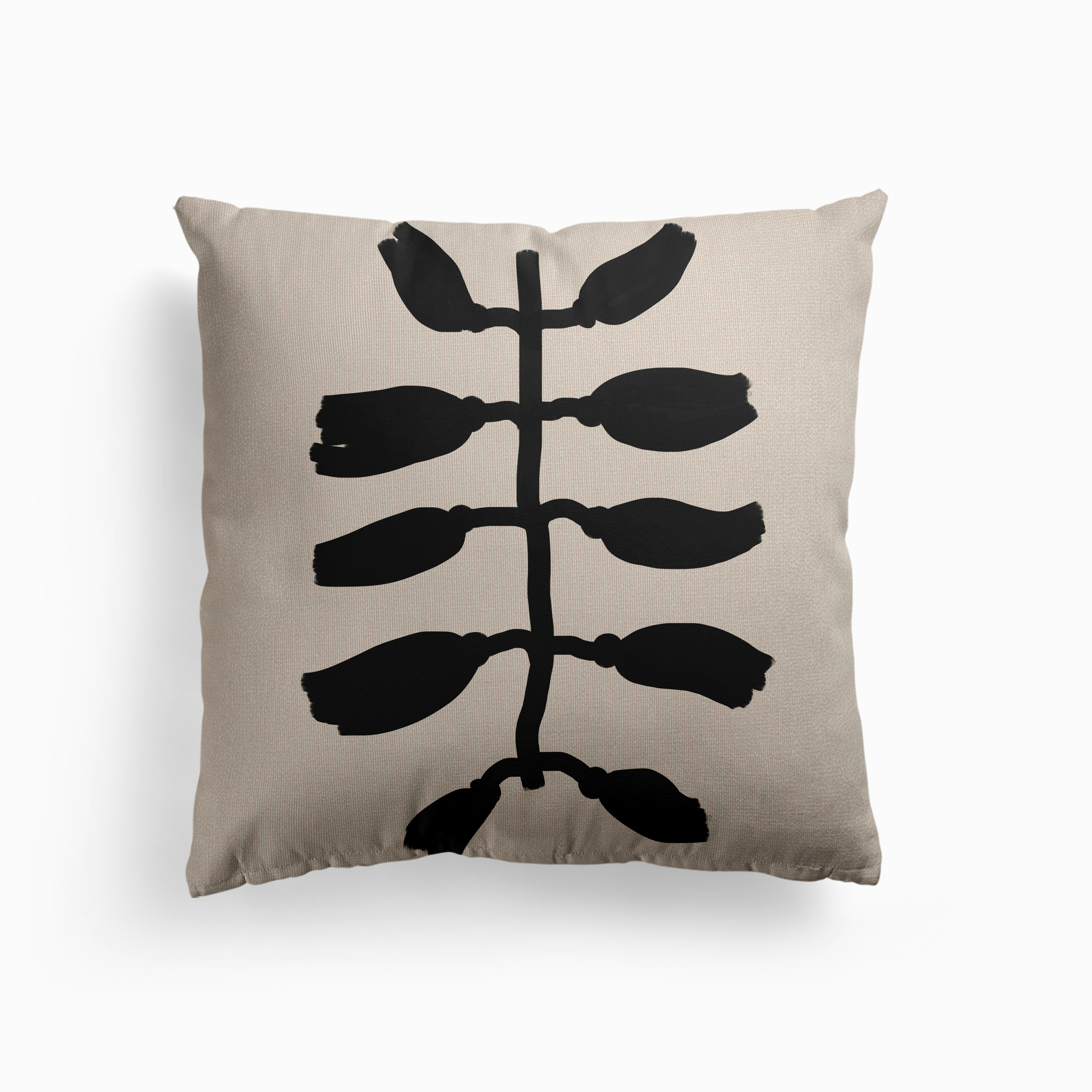 Black Tassels 5 Canvas Coussin