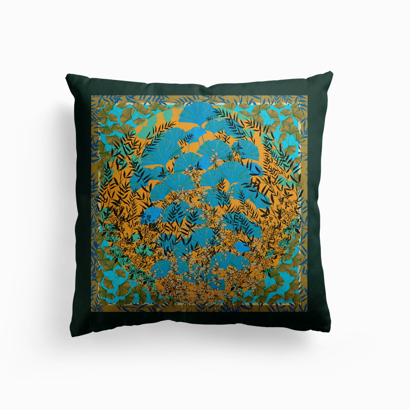Ginko Sun Canvas Cushion by Marylène Madou