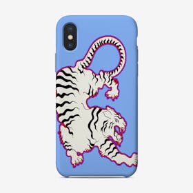 White Tiger On Blue Phone Case