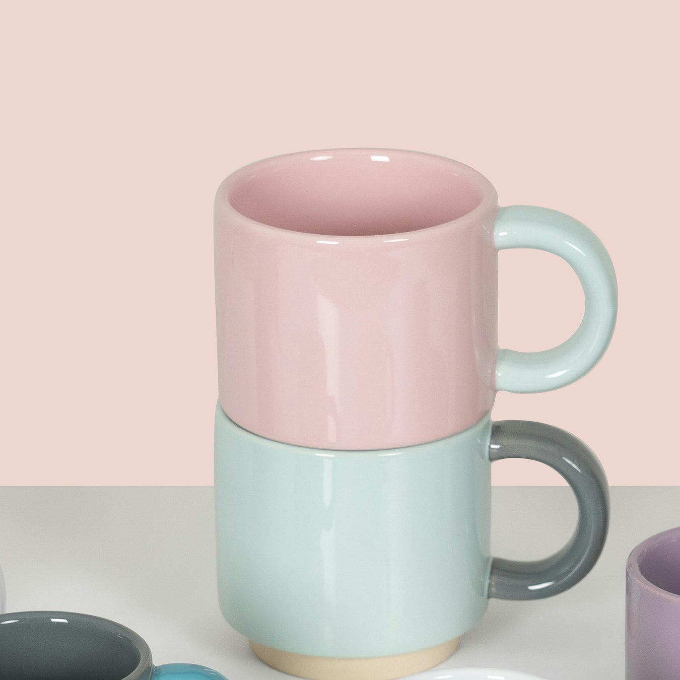 Skittle Stacking Mug - Pink / Mint by LUND London