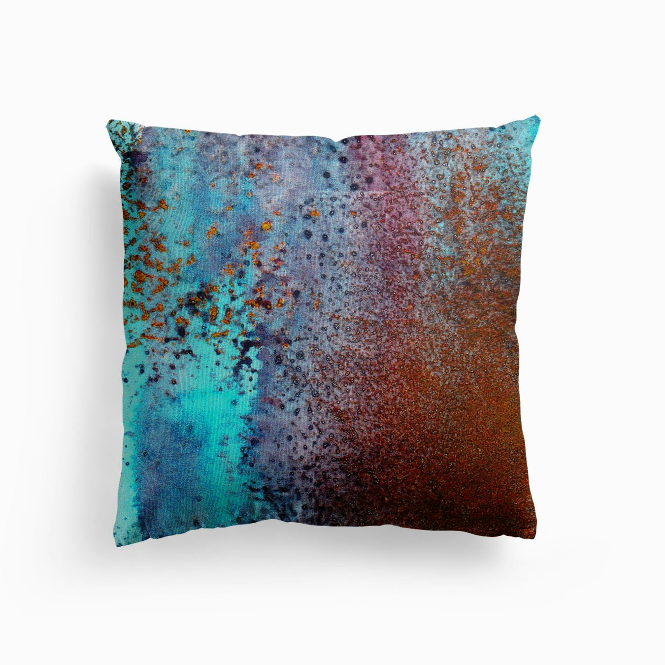Abstract Purple And Turquoise Canvas Cushion by Emily Dayson