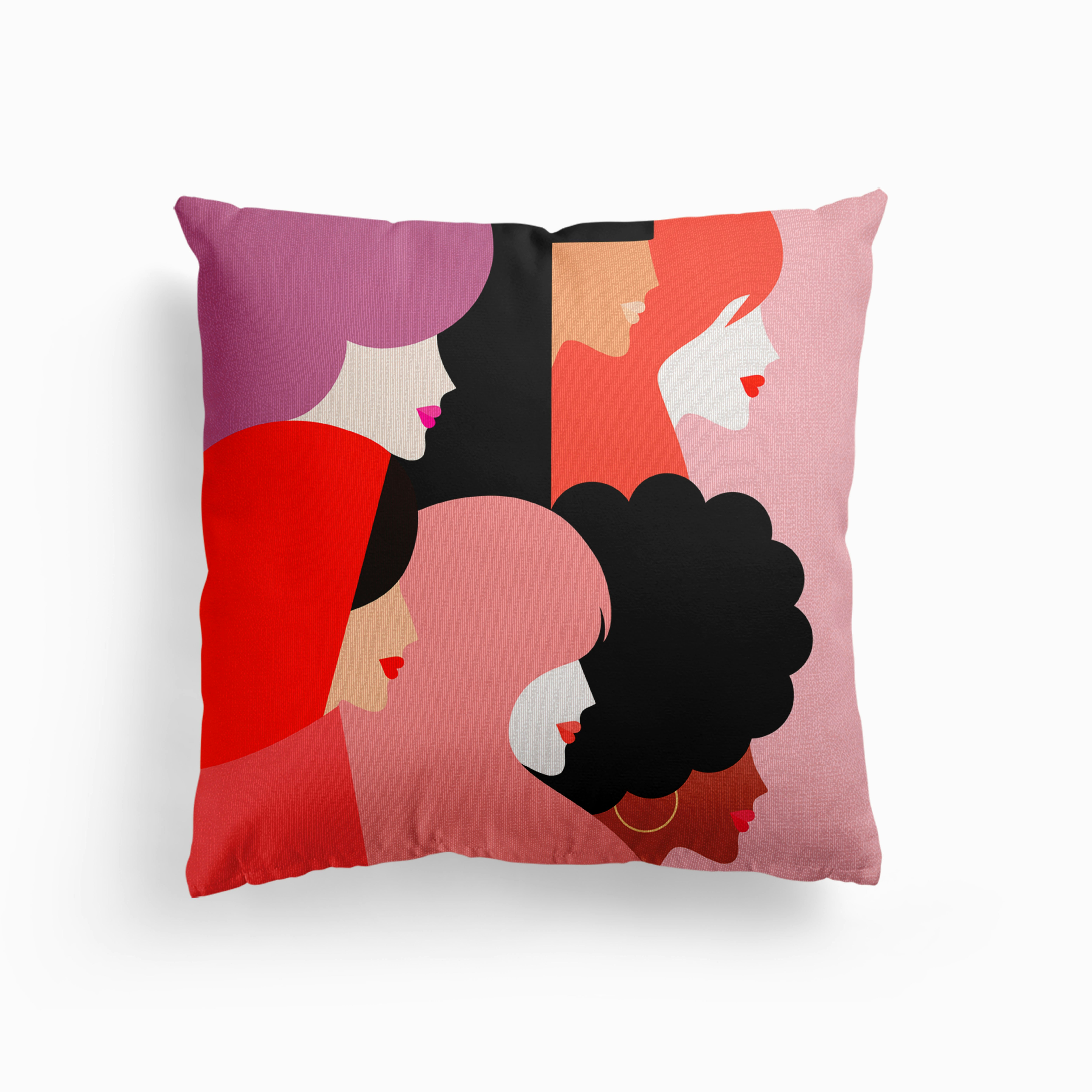 Girl Power We Persist Coral Canvas Cuscino
