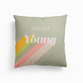 Forever Young Retro Stone Canvas Cushion