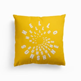 Hello Sunshine Yellow Canvas Cushion