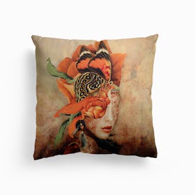 Butterfly Lady Canvas Cushion
