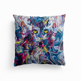 Abstract Cat Canvas Cushion