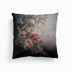 Skull In Moonlight Canvas Cushion