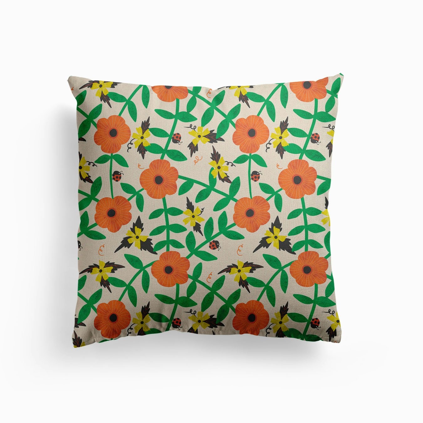Lets Go And Catch The Bugs Canvas Cushion by Guncha Kumar