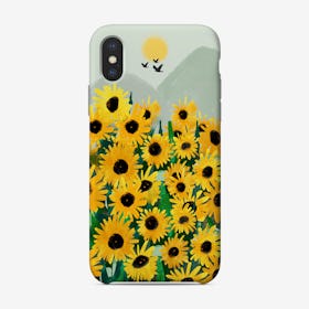 Yellow Blooms By The Mountain Phone Case