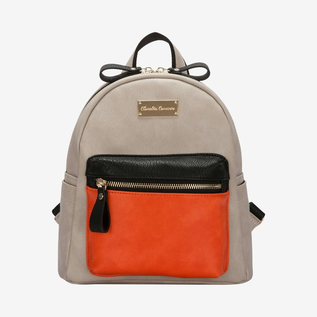 Anii XS Backpack - Taupe / Orange by Claudia canova