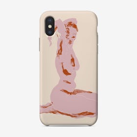 Nude, Arms Folded Over Her Head Phone Case