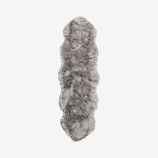 Single Sheepskin Area Rug - Grey - Faux Fur