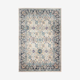 Zlatan Area Rug - Ivory / Teal