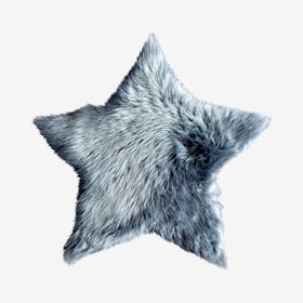 Star Area Rug - Gray - Faux Sheepskin - Machine Washable