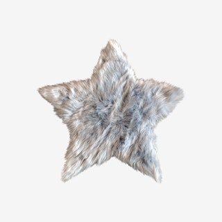 Star Area Rug - Light Gray - Faux Sheepskin - Machine Washable