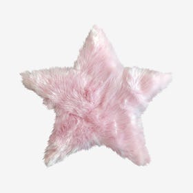 Star Area Rug - Pink - Faux Sheepskin - Machine Washable