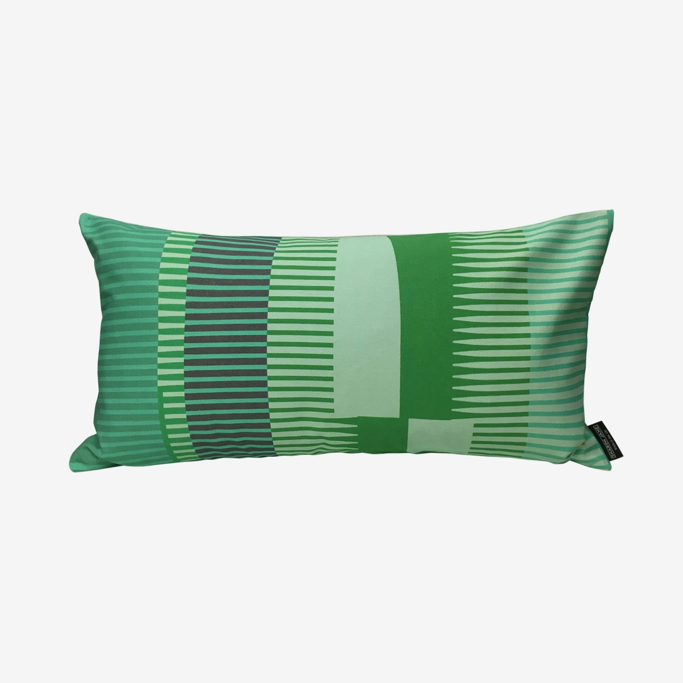 Combed Stripe Oblong Cushion - Mint / Pistachio / Emerald by Sharon Jane Interiors