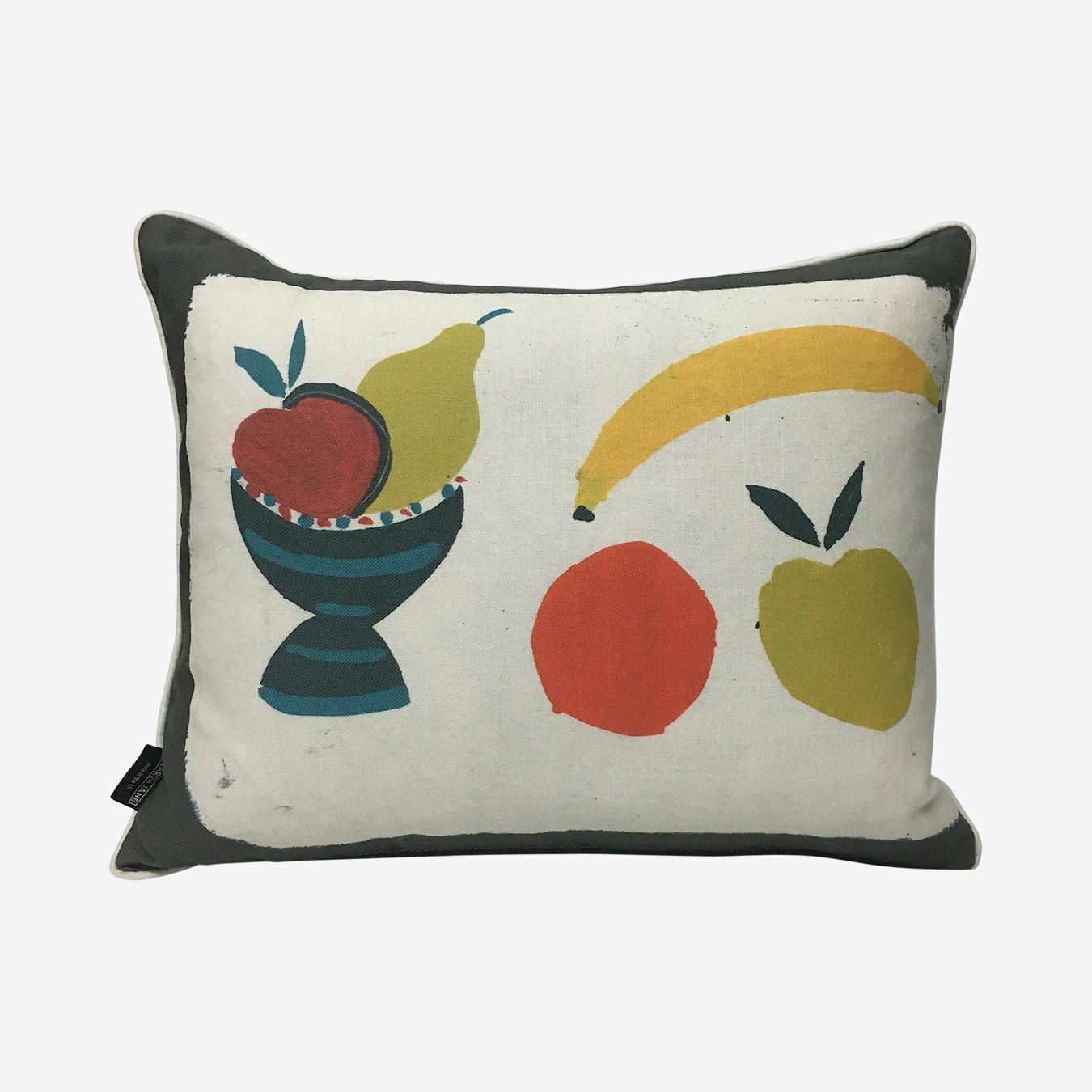 Fruit Bowl Cushion - Yellow / Green by Sharon Jane Interiors