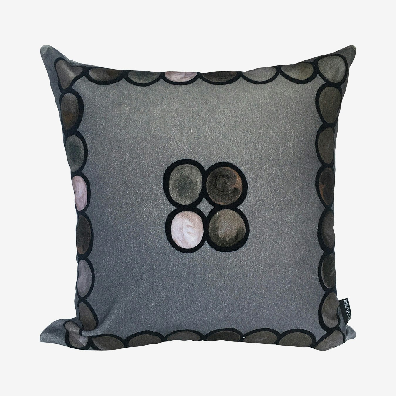Ombre Circle Cushion - Grey / Pewter - Velvet by Sharon Jane Interiors
