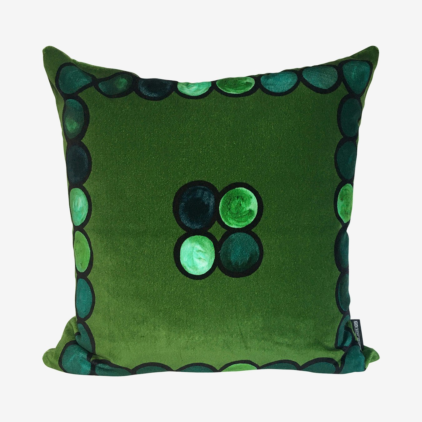 Ombre Circle Cushion - Emerald / Teal - Velvet by Sharon Jane Interiors