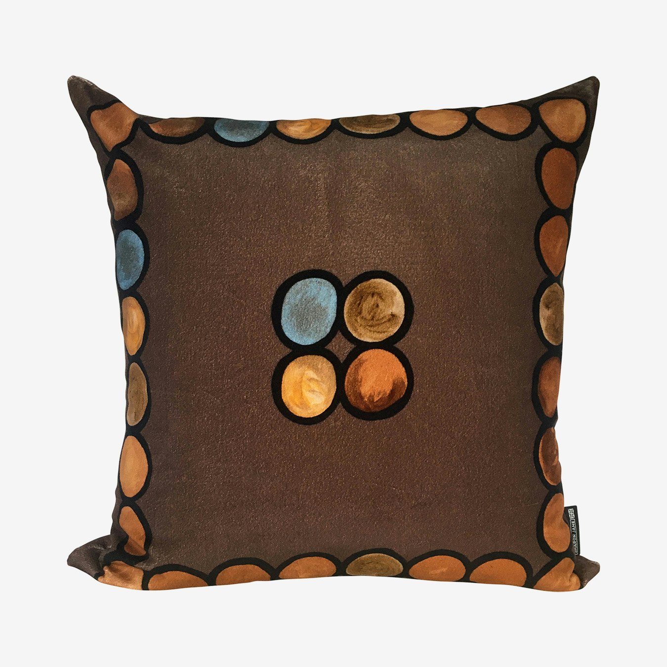 Ombre Circle Cushion - Chocolate / Terracotta - Velvet by Sharon Jane Interiors