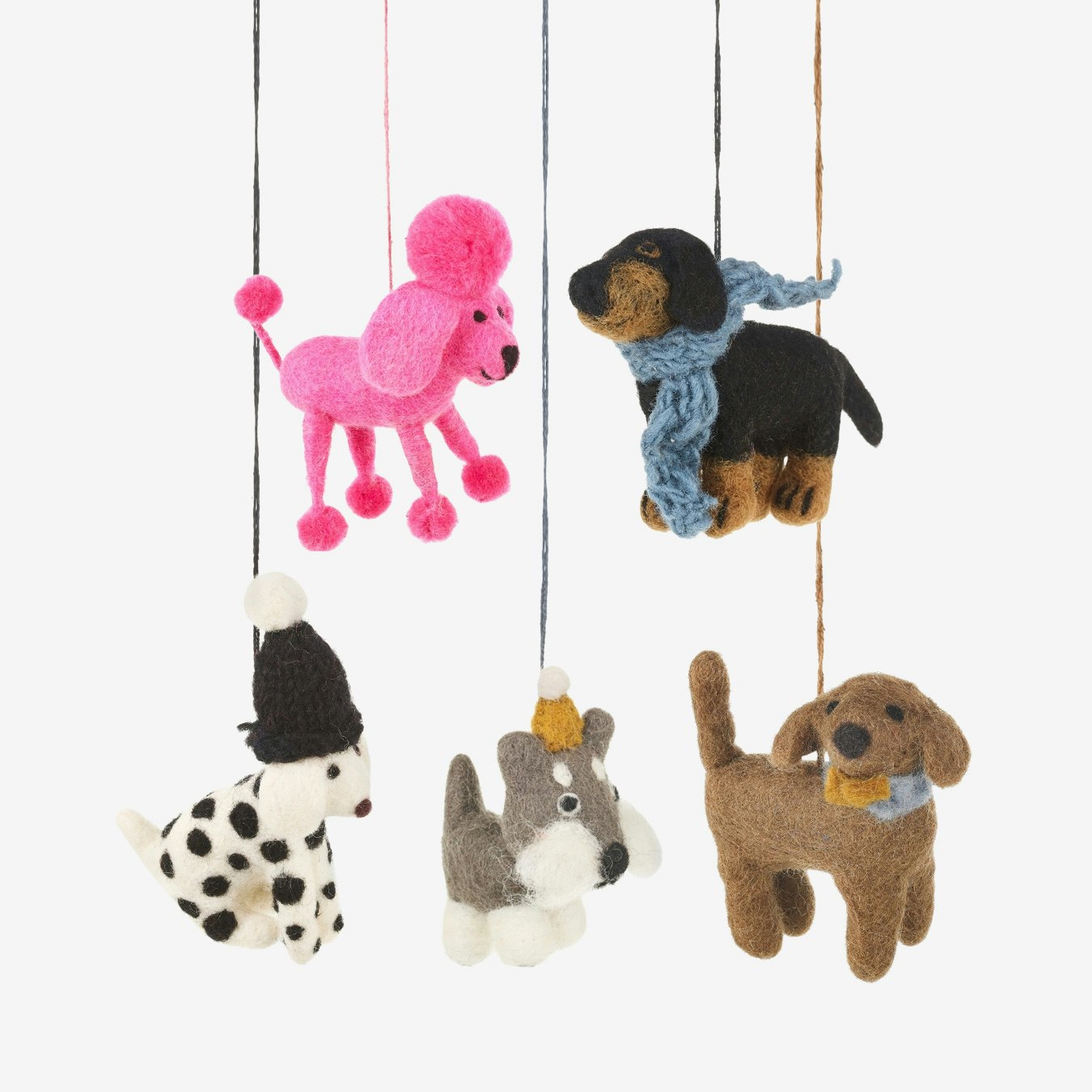 Pooch Hanging Decorations Party Set - Felt - Set of 5 by Felt So Good
