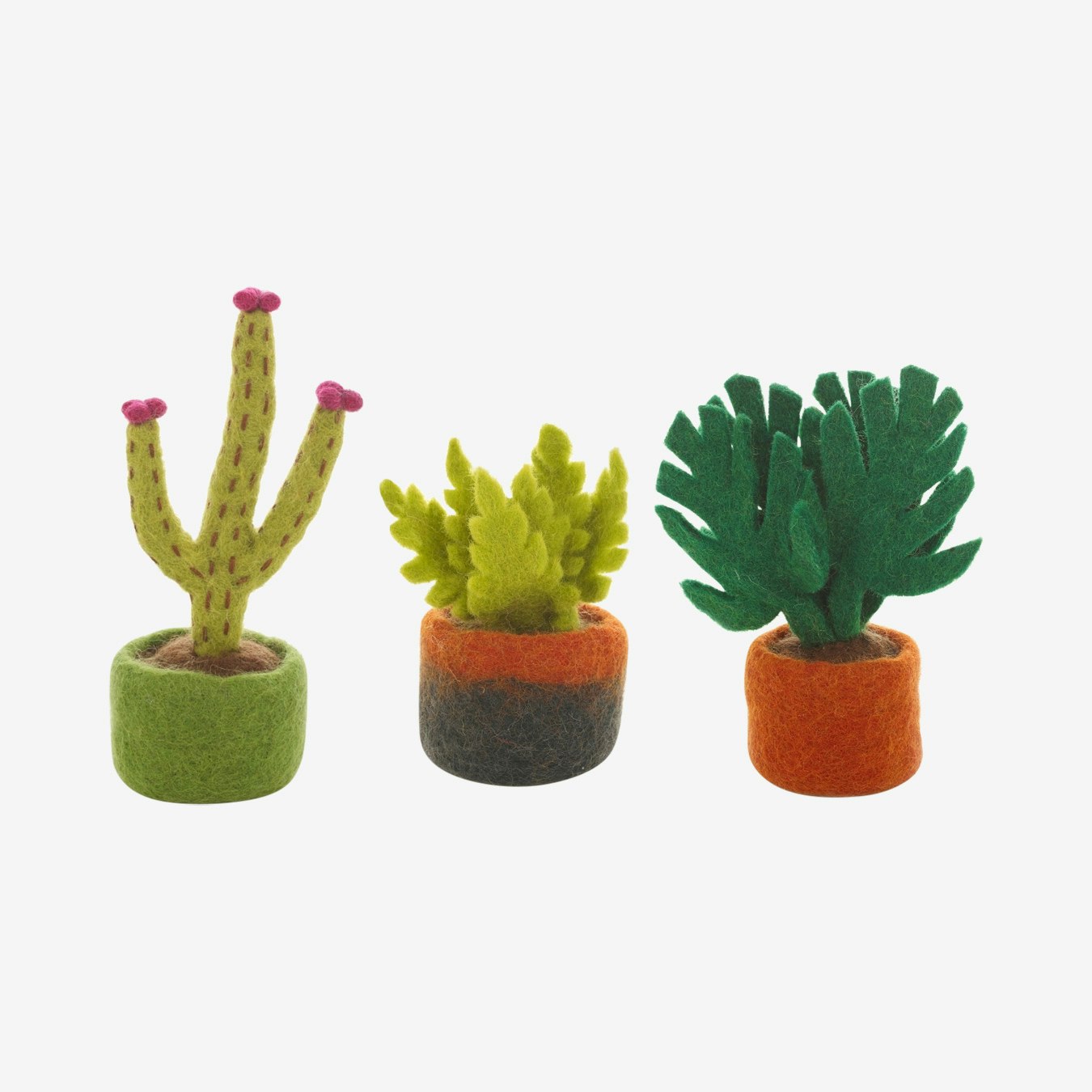 Funky House Plants Decoration - Felt - Set of 3 by Felt So Good