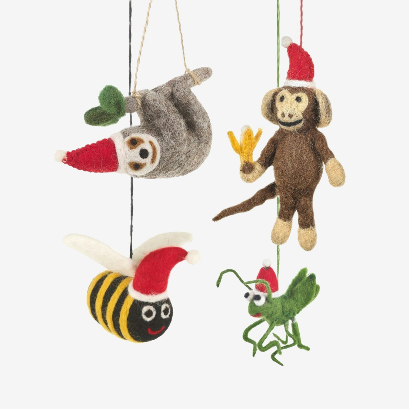 Crazy Cute Christmas Characters Hanging Decorations - Set of 4 by Felt So Good