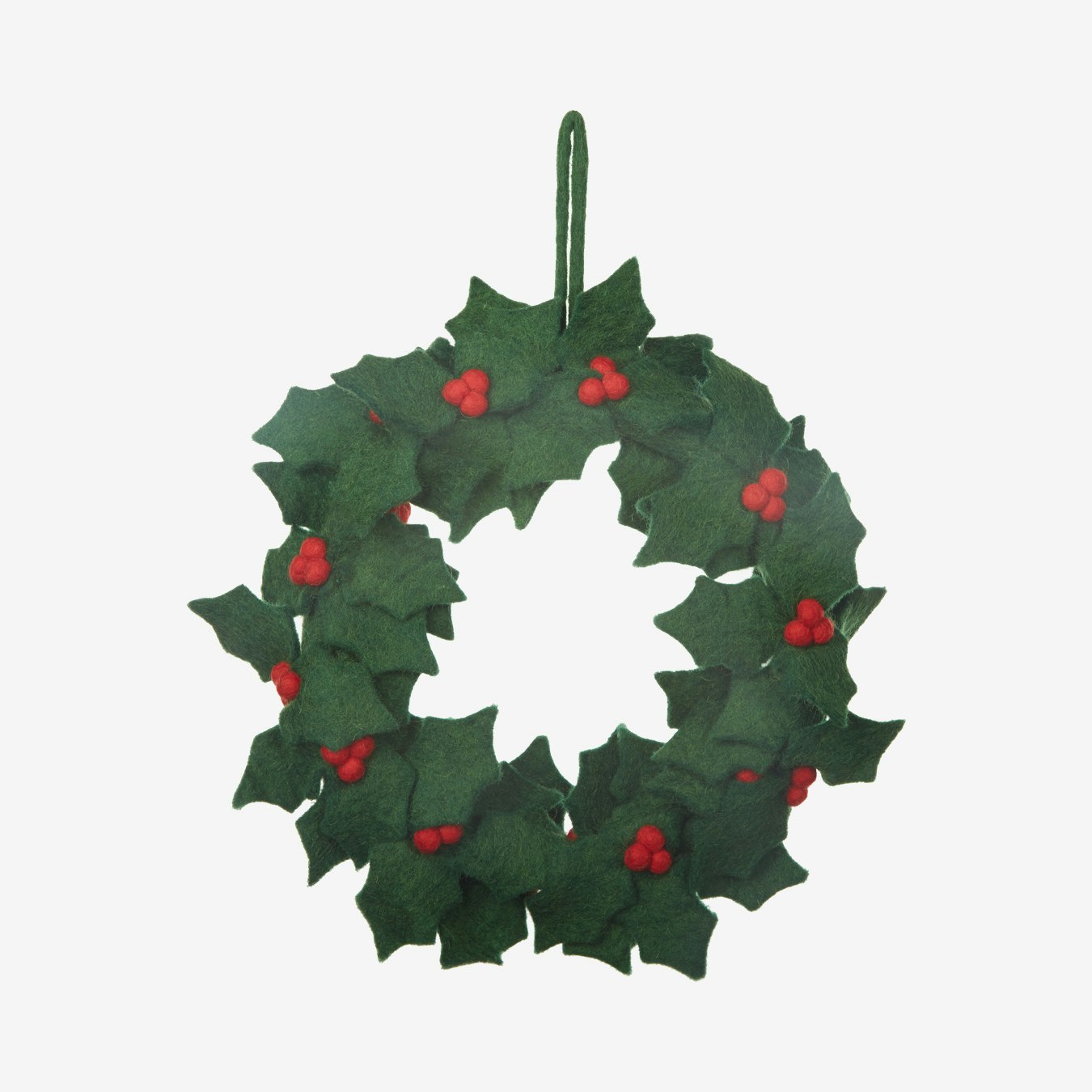 Holly Wreath Hanging Decoration by Felt So Good