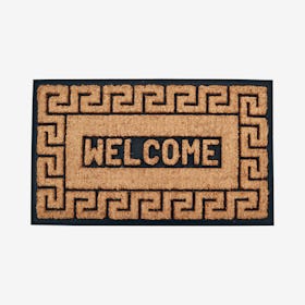 Welcome Greek Key Door Mat