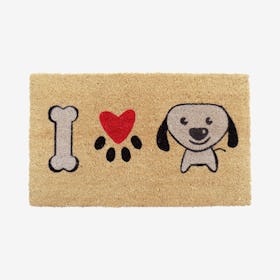 I Love Puppy Door Mat