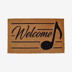 Eighth Note Welcome Door Mat