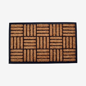 Criss Cross Door Mat - Brown / Black