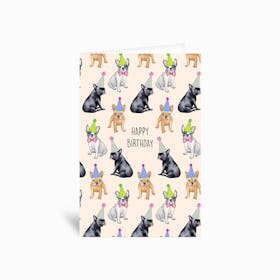 French Bulldog Birthday Greetings Card
