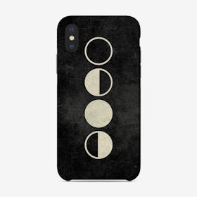 Minimal Moon Phases In Charcoal Phone Case