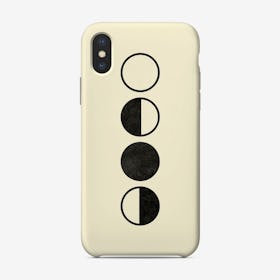 Minimal Moon Phases In Beige Phone Case