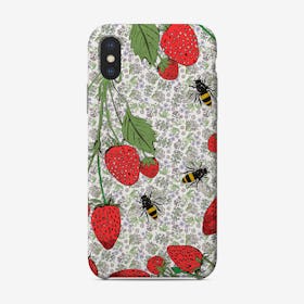Strawberries And Bees Phone Case